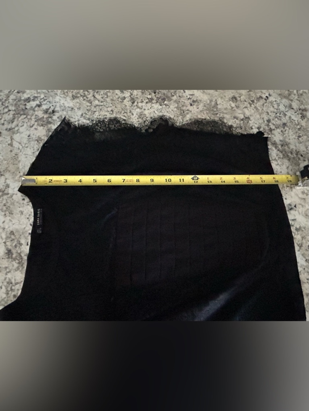 Zara Basic Collection Black Crop Top Lace Details Romantic Sheer Chic Size L - Picture 10 of 10